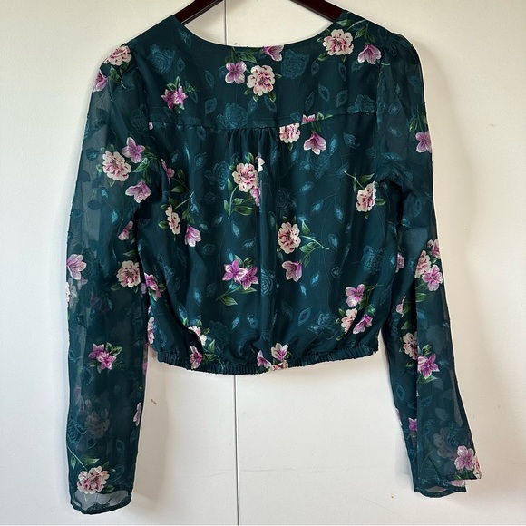 Miami Floral Long Sleeve Crop Top - Picture 4 of 6